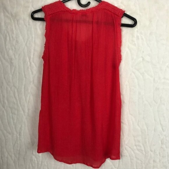 LUCKY Brand - Red Sleeveless button Up Shirt Size XS - Picture 4 of 4